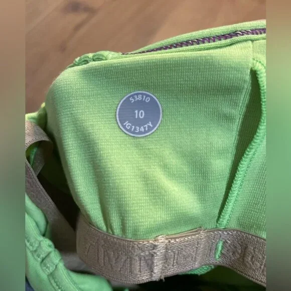 Ivivva Athletica by Lululemon Double Dutch Neon Tank Top Built-in Sports Bra 10 - Picture 4 of 5